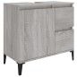 Set Mobili da Bagno 3 pz Grigio Sonoma in Legno Multistrato