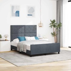 vidaXL Base letto grigio scuro, 160x200 cm, velluto