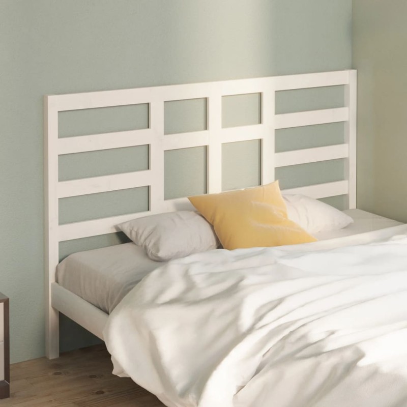 Testiera per Letto Bianca 156x4x104 cm Legno Massello di Pino Testiera per Letto Bianca 156x4x104 cm Legno Massello di Pino