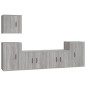 Set di Mobili Porta TV 5 pz Grigio Sonoma in Legno Multistrato Set di Mobili Porta TV 5 pz Grigio Sonoma in Legno Multistrato