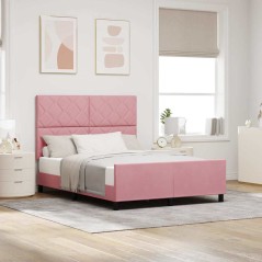 vidaXL Letto Rosa 160x200 cm Velluto