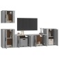 Set di Mobili Porta TV 5 pz Grigio Sonoma in Legno Multistrato Set di Mobili Porta TV 5 pz Grigio Sonoma in Legno Multistrato