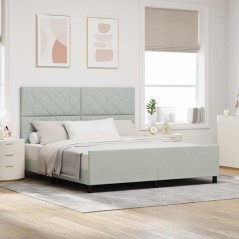Rete letto vidaXL in Grigio chiaro - 180x200 cm in Velluto