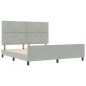 Rete letto vidaXL in Grigio chiaro - 180x200 cm in Velluto