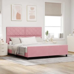 vidaXL Letto Rosa 180x200 cm Velluto