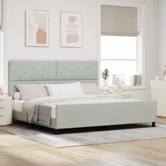 vidaXL Letto Grigio Chiaro 200x200 cm Velluto