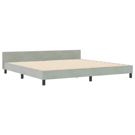vidaXL Letto Grigio Chiaro 200x200 cm Velluto