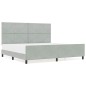 vidaXL Letto Grigio Chiaro 200x200 cm Velluto vidaXL Letto Grigio Chiaro 200x200 cm Velluto