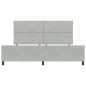 vidaXL Letto Grigio Chiaro 200x200 cm Velluto vidaXL Letto Grigio Chiaro 200x200 cm Velluto