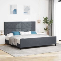 Struttura letto in velluto grigio scuro 200x200 cm vidaXL