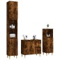 Set Mobili da Bagno 3 pz Rovere Fumo in Legno Multistrato Set Mobili da Bagno 3 pz Rovere Fumo in Legno Multistrato