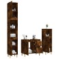 Set Mobili da Bagno 3 pz Rovere Fumo in Legno Multistrato Set Mobili da Bagno 3 pz Rovere Fumo in Legno Multistrato