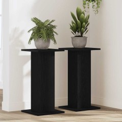 vidaXL Supporti per Altoparlanti - 2 pezzi, Rovere Nero, 30 x 30 x 60 cm, in Legno Ingegnerizzato.