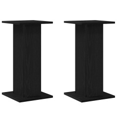 vidaXL Supporti per Altoparlanti - 2 pezzi, Rovere Nero, 30 x 30 x 60 cm, in Legno Ingegnerizzato.