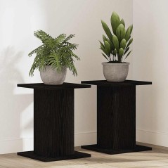 Supporto per piante vidaXL 2 pezzi Rovere Nero 30x30x40 cm Legno ingegnerizzato