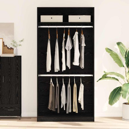 vidaXL Armadio in Rovere Nero - 100 x 50 x 200 cm, fatto in legno ingegnerizzato.