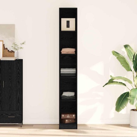 vidaXL Armadio in Quercia Nera - 30 x 50 x 200 cm, fatto in legno ingegnerizzato.
