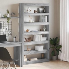 Mobile per libri/divisorio per stanze in rovere nero 100x30x198 cm in legno ingegnerizzato