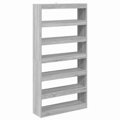 Mobile per libri/divisorio per stanze in rovere nero 100x30x198 cm in legno ingegnerizzato