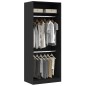vidaXL Armadio in rovere nero - 80 x 50 x 200 cm, fatto in legno ingegnerizzato vidaXL Armadio in rovere nero - 80 x 50 x 200 cm, fatto in legno ingegnerizzato