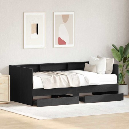 vidaXL Struttura per Letto Giorno con Cassetti Grigio Calcestruzzo 90x200 cm Legno Ingegnerizzato
