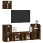 Set di Mobili Porta TV 5 pz Rovere Fumo in Legno Multistrato Set di Mobili Porta TV 5 pz Rovere Fumo in Legno Multistrato