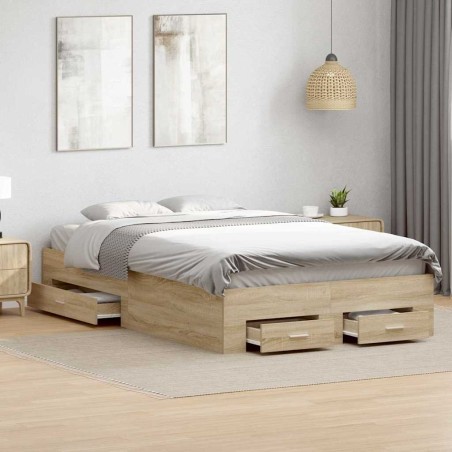 vidaXL Struttura letto rovere Sonoma 140x200 cm legno ingegnerizzato