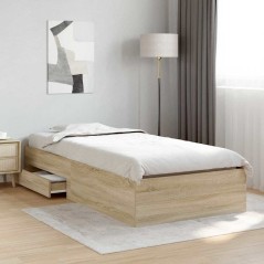 vidaXL Struttura Letto Rovere Sonoma 90x190 cm Legno ingegnerizzato