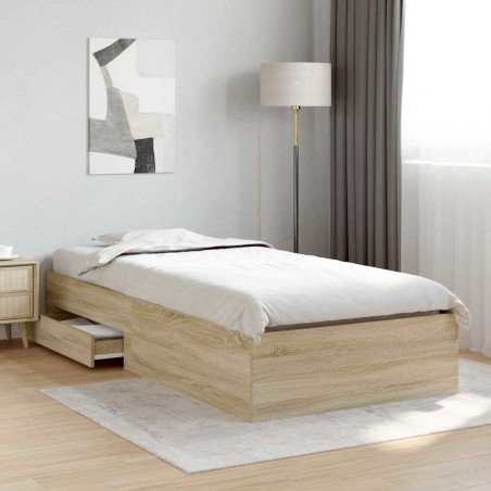 vidaXL Struttura Letto Rovere Sonoma 90x190 cm Legno ingegnerizzato