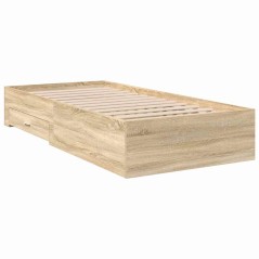 vidaXL Struttura Letto Rovere Sonoma 90x190 cm Legno ingegnerizzato