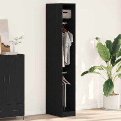 vidaXL Armadio in Rovere Nero 30 x 50 x 200 cm – fatto in legno ingegnerizzato.