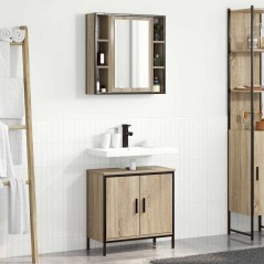 vidaXL Set di Mobili da Bagno 2 Pezzi Rovere ingegnerizzato