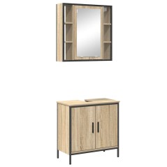vidaXL Set di Mobili da Bagno 2 Pezzi Rovere ingegnerizzato