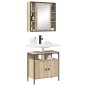 vidaXL Set Armadietti Bagno 2 Pezzi Rovere Legno Ingegnerizzato