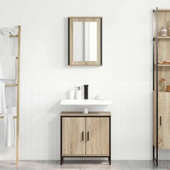 vidaXL Set di mobili per bagno 2 pezzi in quercia ingegnerizzata