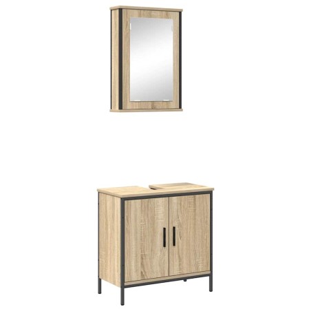 vidaXL Set di mobili per bagno 2 pezzi in quercia ingegnerizzata