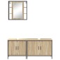 vidaXL Set di Mobili da Bagno a 3 Pezzi in Rovere Sonoma Legno Ingegnerizzato vidaXL Set di Mobili da Bagno a 3 Pezzi in Rovere Sonoma Legno Ingegnerizzato