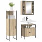 vidaXL Set di Mobili da Bagno in 3 Pezzi in Rovere Chiaro in Legno Ingegnerizzato vidaXL Set di Mobili da Bagno in 3 Pezzi in Rovere Chiaro in Legno Ingegnerizzato