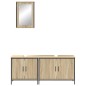 vidaXL Set di Mobili per Bagno in 3 Pezzi Rovere in Legno Ingegnerizzato vidaXL Set di Mobili per Bagno in 3 Pezzi Rovere in Legno Ingegnerizzato