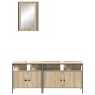 Set di Armadi da Bagno vidaXL in 3 Pezzi in Legno Ingegnerizzato in Rovere Sonoma Set di Armadi da Bagno vidaXL in 3 Pezzi in Legno Ingegnerizzato in Rovere Sonoma