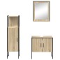 Set di Mobili per Bagno 3 Pezzi in Legno Ingegnerizzato Sonoma Oak