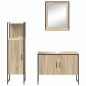 Set di Mobili da Bagno vidaXL in 3 Pezzi Rovere Chiaro Legno Ingegnerizzato