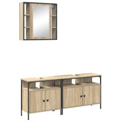 vidaXL Set di Armadi da Bagno 3 pcs rovere sonoma 80 x 30 x 60 cm