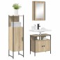 vidaXL Set di Mobili da Bagno da 3 pezzi in Rovere Sonoma Legno Ingegnerizzato