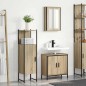 vidaXL Set Mobili Bagno 3 Pezzi Rovere Legno Ingegnerizzato