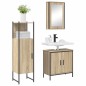 vidaXL Set Mobili Bagno 3 Pezzi Rovere Legno Ingegnerizzato