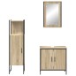 vidaXL Set Mobili Bagno 3 Pezzi Rovere Legno Ingegnerizzato