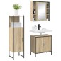 vidaXL Set di mobili da bagno 3 pezzi Rovere Sonoma in legno ingegnerizzato vidaXL Set di mobili da bagno 3 pezzi Rovere Sonoma in legno ingegnerizzato