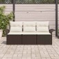 vidaXL Set da giardino di divani 3 pezzi con cuscini - in rattan sintetico marrone vidaXL Set da giardino di divani 3 pezzi con cuscini - in rattan sintetico marrone