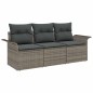 vidaXL Set Giardino 3 Pezzi con Cuscini in Polyrattan Grigio